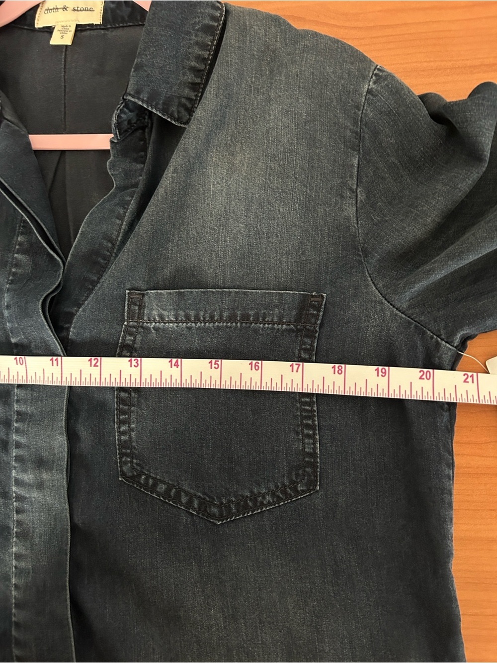 Cloth &Stone Anthropologie Washed Indigo Denim Shirt — Blue - Picture 9 of 14